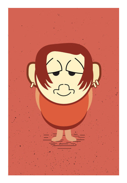 Cartoon Old Man Sad Mood Art PosterGully Specials