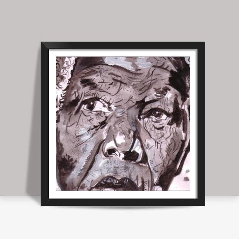 Legendary leader Nelson Mandela could see only one colour- that of equality Square Art Prints