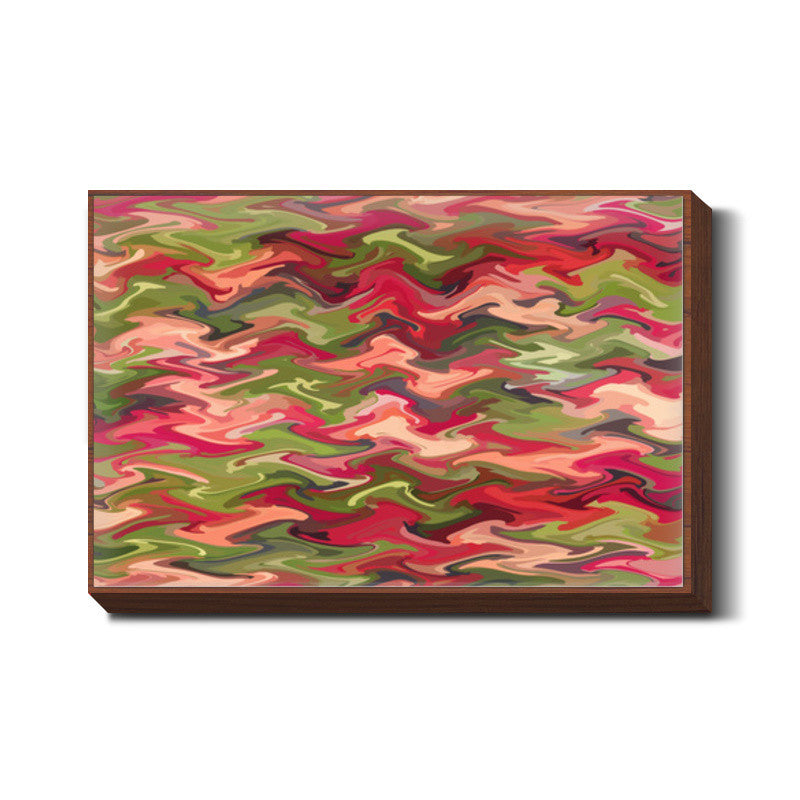 Abstract Pink Green Zig Zag Waves Pattern Background Wall Art