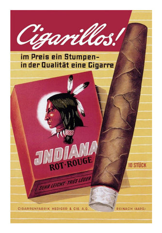 Vintage Indiana Cigar Poster 2 Wall Art