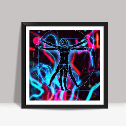 Vitruvian Man Psychedelic Square Art | Loco Lobo