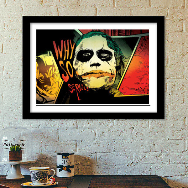 Why so Serious The Joker Premium Italian Wooden Frames Buy HighQuality Posters and Framed