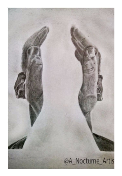 Wall Art, Hearing Hands-Graphite Pencil Sketch Wall Art | artist: Gagan M S, - PosterGully