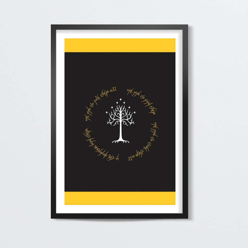 Lord of the ring Gondor white tree gold Wall Art