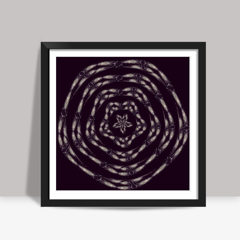 Abstract Minimalistic Fractal Flower Digital Art Design Square Art Prints