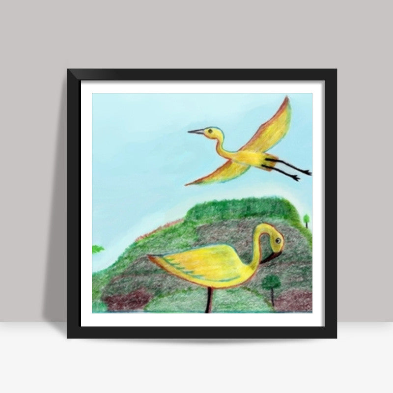 River Birds Square Art Prints