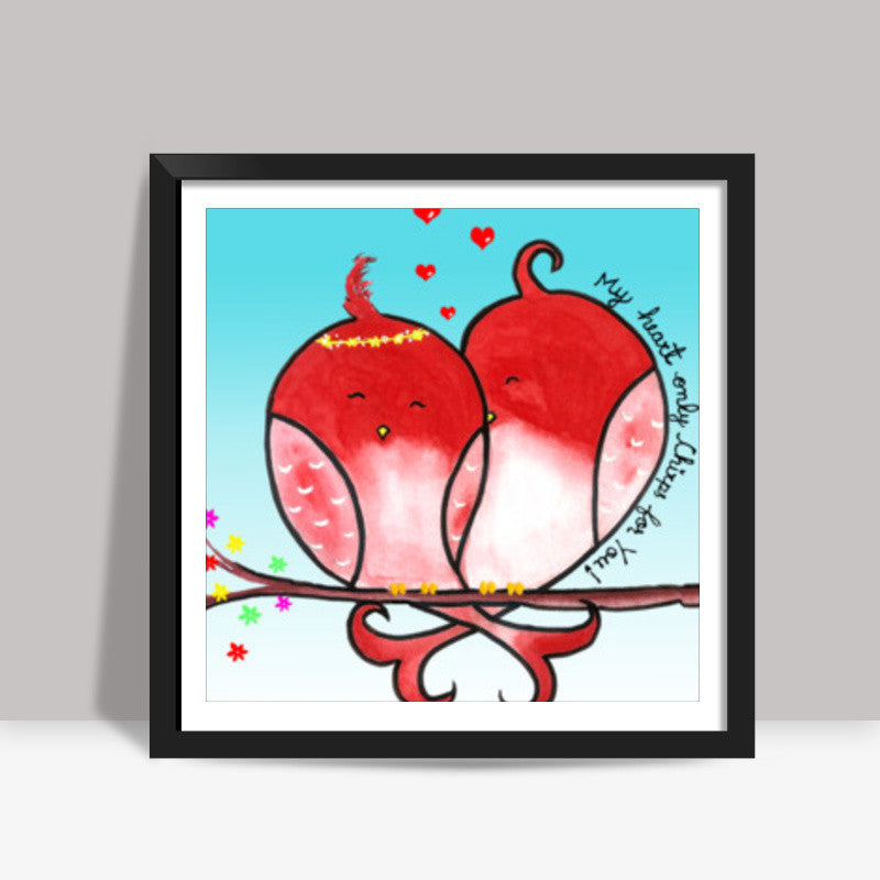 Love Birds Square Art Prints