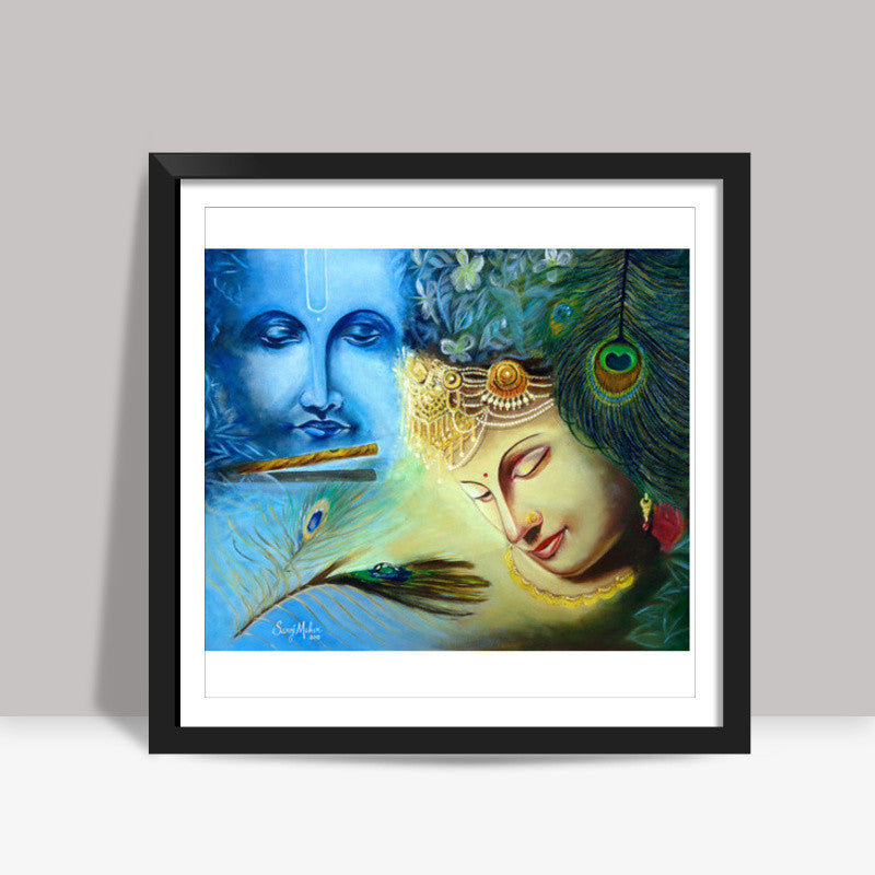 Radhe Krishna Square Art Prints