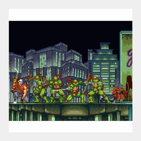 Square Art Prints, Mirage's Teenage Mutant Ninja Turtles Pixel Art (Colour), - PosterGully