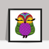 Baby Zoe the adorable baby owl Square Art Prints