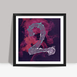 Lucky Number Two Illustration Square Art Prints