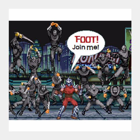 Square Art Prints, Shredder and the Foot Pixel Art (Colour), - PosterGully