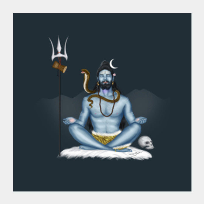 Square Art Prints, Shankar The Destroyer Square Art Prints