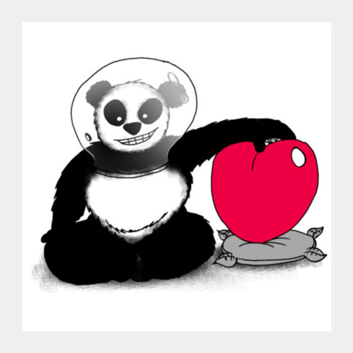 Square Art Prints, Pandas Street Hearts Corner Square Art Prints