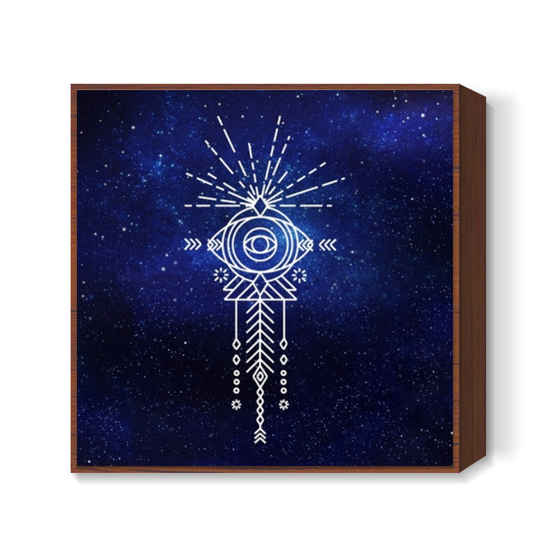 Abstract eye doodle galaxy Square Art Prints