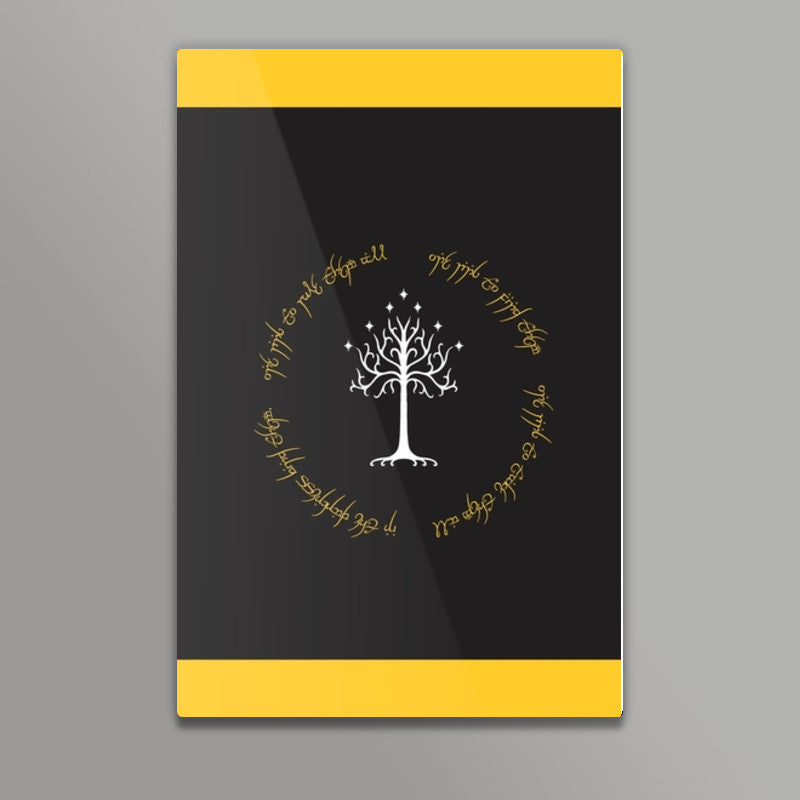Lord of the ring Gondor white tree gold Wall Art