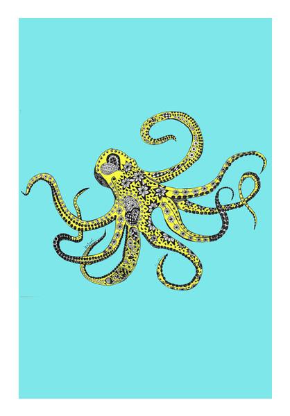 PosterGully Specials, Octo (in blue) Wall Art