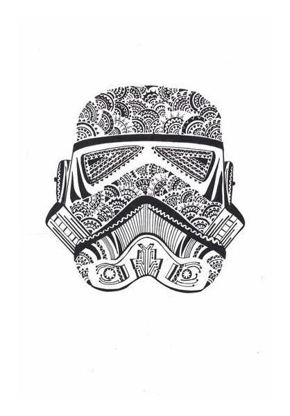 PosterGully Specials, doodle,storm trooper,black and white Wall Art