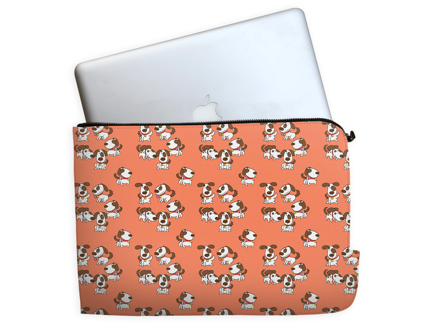 Dog Pattern Orange Laptop Sleeve