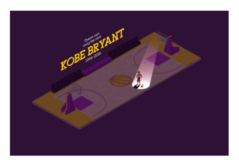 NBA Basketball Kobe Bryant Isometric Minimal Wall Art