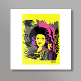 Taxi Driver yellow pink gray Square Art Print