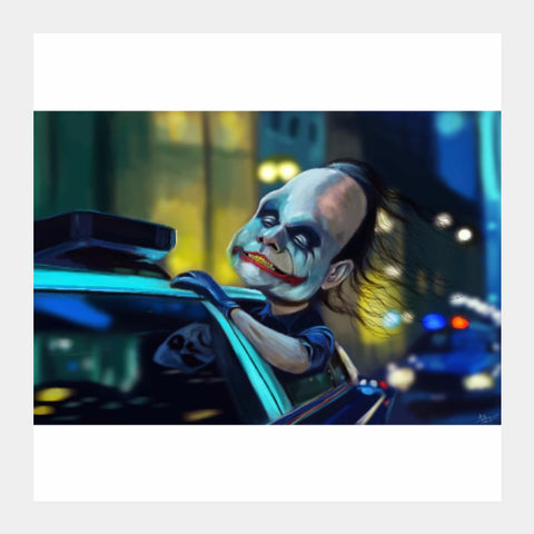 Square Art Prints, The Joker | Heath Ledger | The Dark Knight | Caricature