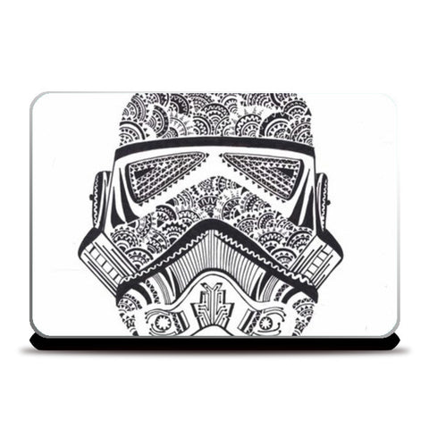 doodle,storm trooper,black and white Laptop Skins