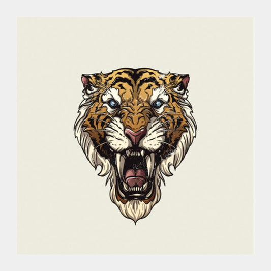 Saber Toothed Tiger Square Art Prints PosterGully Specials