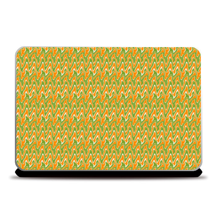 Laptop Skins, Tricolor Zig Zag Waves Republic Day Pattern Laptop Skins