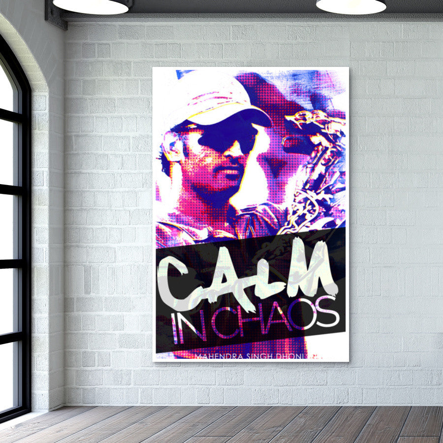 DHONI calm in chaos Wall Art