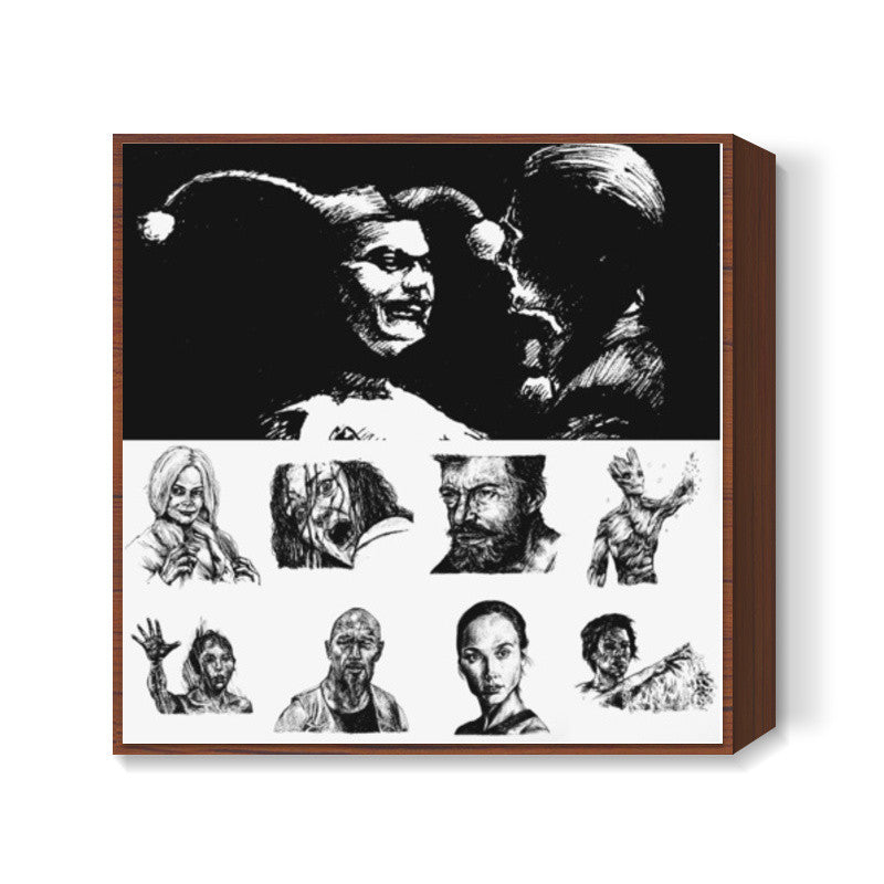 Movie Sketch Collection Square Art Prints