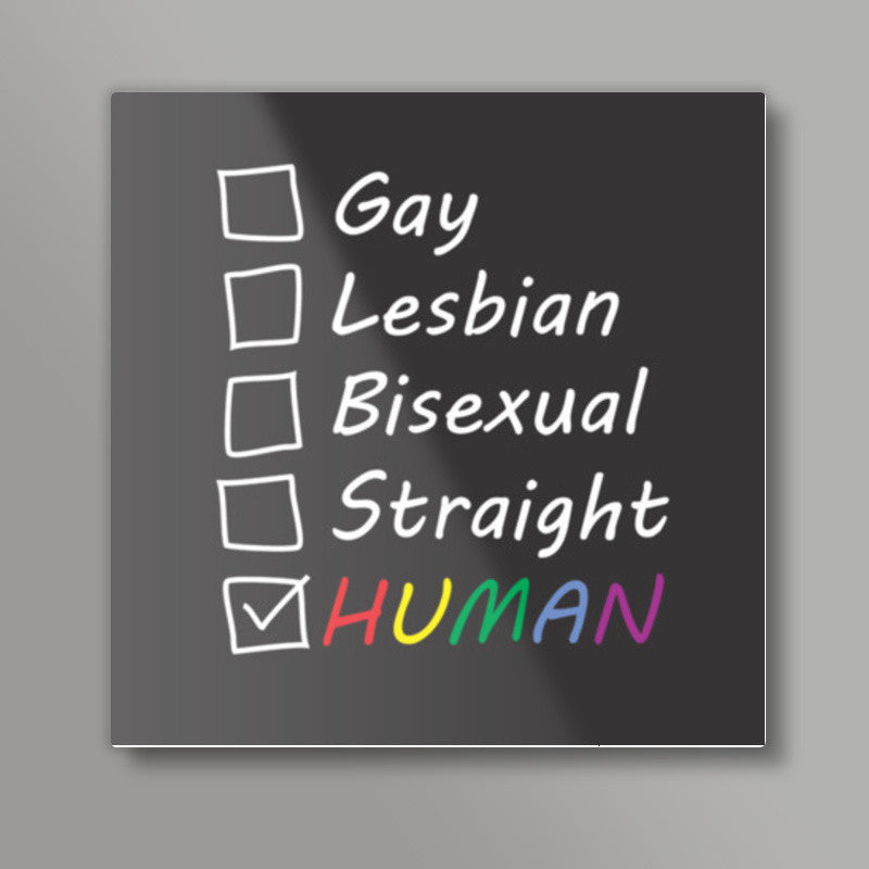 Gay pride human Square Art Prints