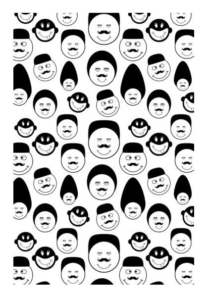 PosterGully Specials, Funny faces vector on black and white Wall Art