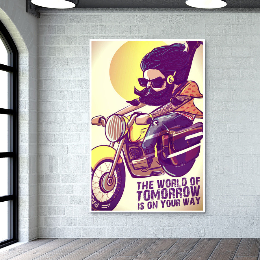 crazy biker Wall Art