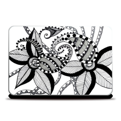 Black And White Doodle Art Design Laptop Skins