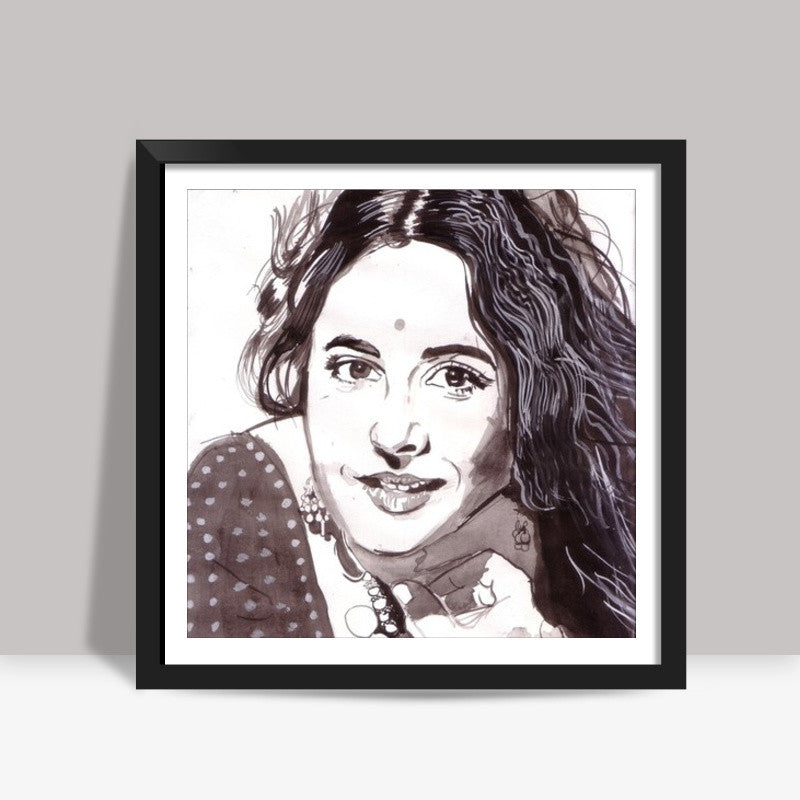 Bollywood star Vidya Balan in a traditional avatar Square Art Prints