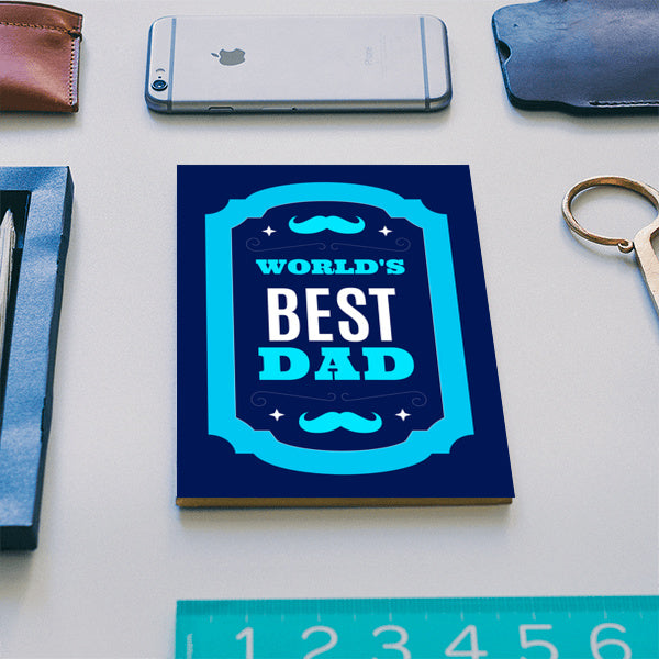 Dad We Love You Artwork Blue Abstract Shape With Mustache | #Fathers Day Special Notebook
