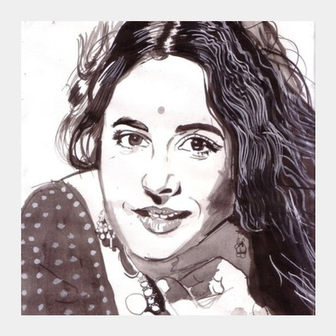 Square Art Prints, Bollywood star Vidya Balan in a traditional avatar Square Art Prints