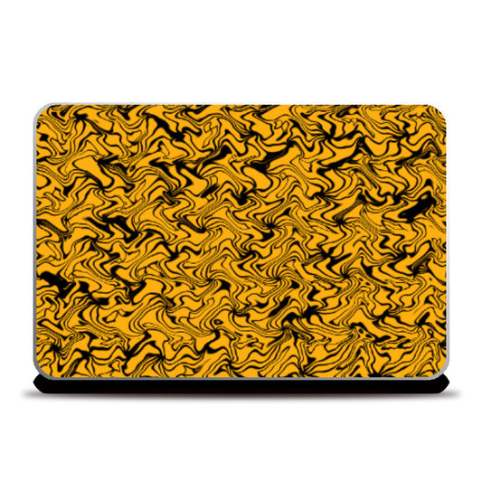 Laptop Skins, Yellow And Black Zig Zag Design Laptop Skin l Artist: Seema Hooda, - PosterGully