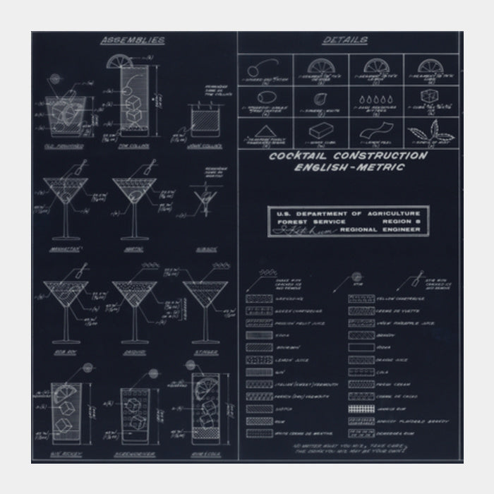 Cocktail construction Square Art Prints