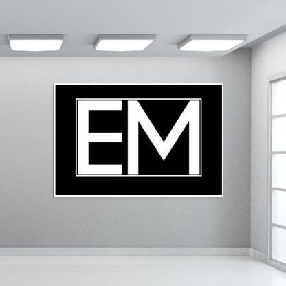 EMINEM | EM | minimal black Wall Art