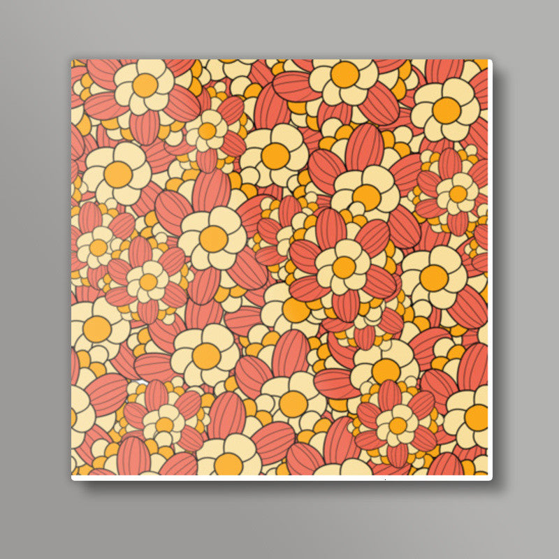 Flowers Pattern Square Art Prints