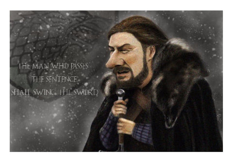 Wall Art, Game Of Thrones Ned Stark Caricature