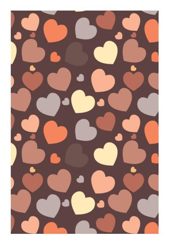 PosterGully Specials, Hearts seamless on chocolate brown Wall Art