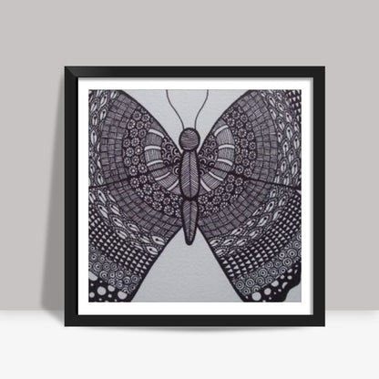 Zentangle Butterfly Square Art | Jasmine Kaur Lotey