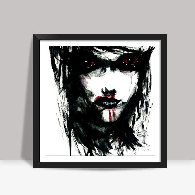 PORTRAIT OF A WOMAN ARTWORK Square Art Prints