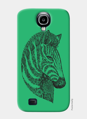 Floral Zebra Head Samsung S4 Cases