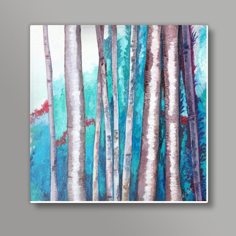 Blue Bamboos Square Art