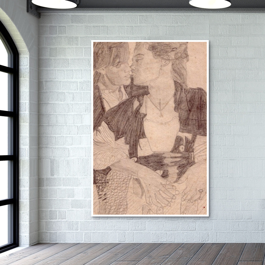 Leonardo Da Vinci and Kate Winslet in a moment of fond togetherness Wall Art