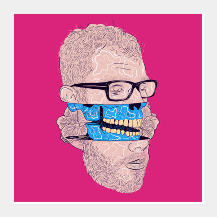 Psychedelic Man Square Art Prints